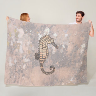 Moss Rock Sea Horse Talking Canyons, New Mexico Fleece Blanket