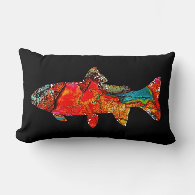 Moss Rock Trout Lumbar Cushion (Front)