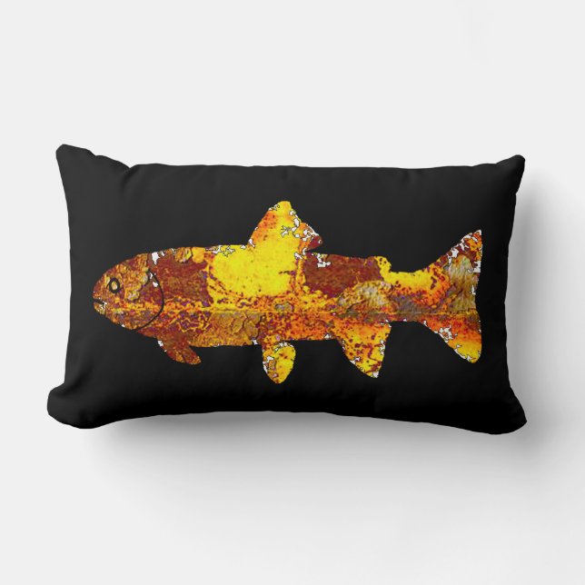 Moss Rock Trout Lumbar Cushion (Front)