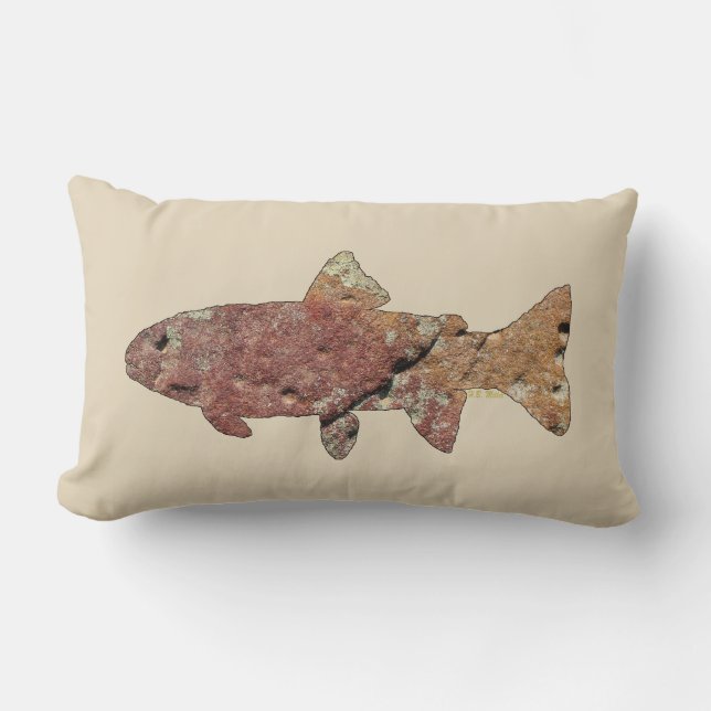 Moss Rock Trout Lumbar Cushion (Front)
