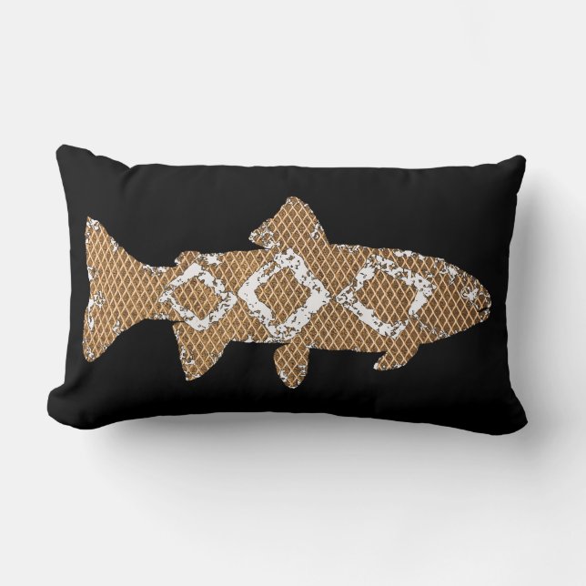 Moss Rock Trout Lumbar Cushion (Front)