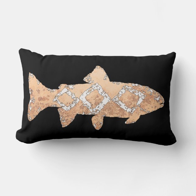 Moss Rock Trout Lumbar Cushion (Front)