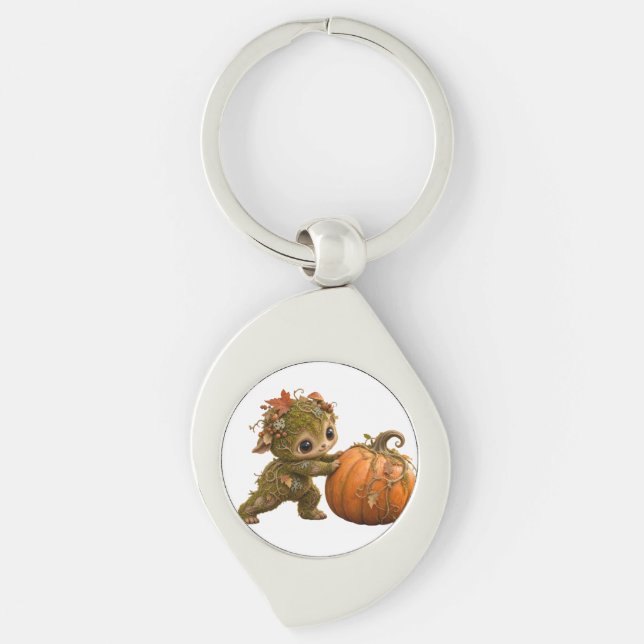 Moss Sprite Pumpkin Keychain (Front)