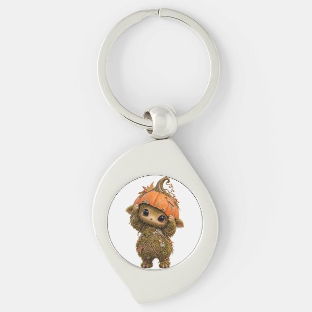 Moss Sprite Pumpkin Keychain (Front)