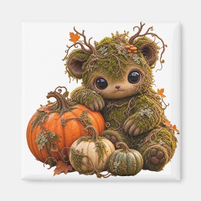 Moss Sprite Pumpkin Keychain Magnet (Front)