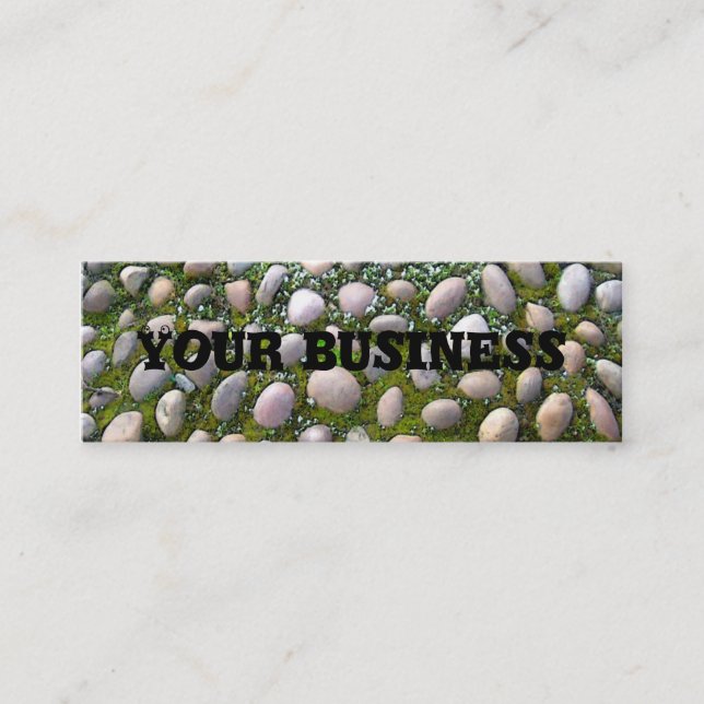 Moss, stones and flowers mini business card (Front)