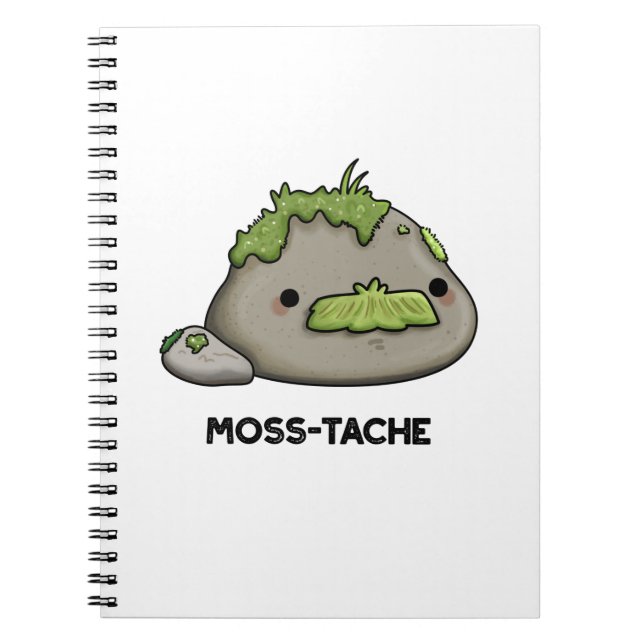Moss-tache Funny Moustache Pun  Notebook (Front)