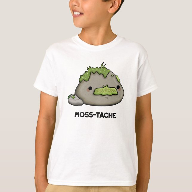 Moss-tache Funny Moustache Pun  T-Shirt (Front)