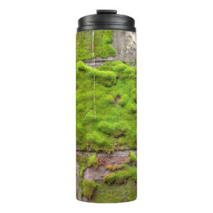 Moss wall green rock texture thermal tumbler