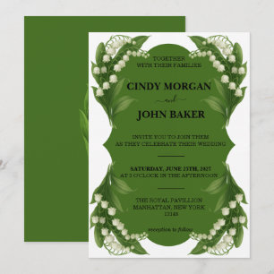 Moss Wedding Invitation Card - Lily of the Valley