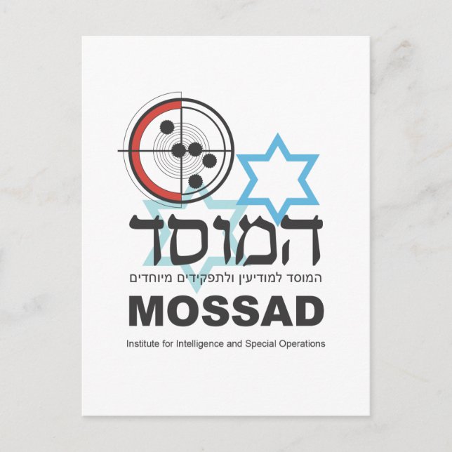 Mossad, the Israeli Intelligence Postcard (Front)