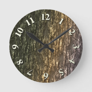 Mossy Bark Camo Round Clock