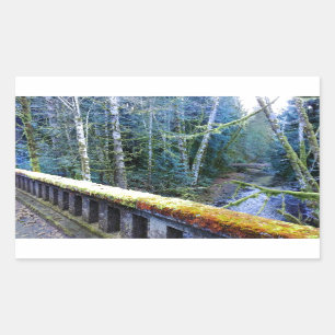 mossy Bridges Near Lake Crescent Lodge Rectangular Sticker