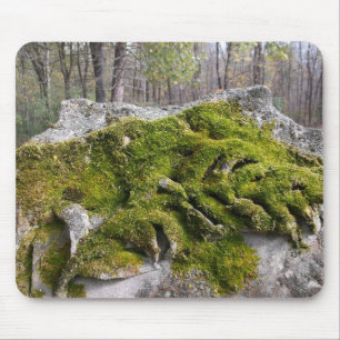 Mossy Broken Headstone Mouse Pad