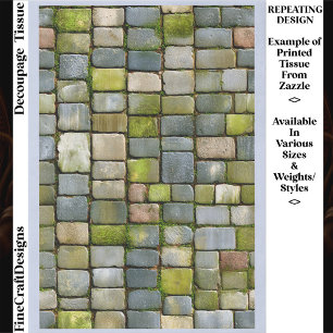 Mossy Cobblestone Repeating Pattern ES3 Decoupage Tissue Paper
