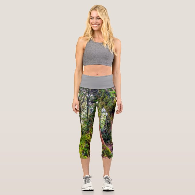 Mossy Forest Capri Leggings (Front)