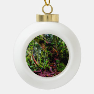 Mossy Forest Ceramic Ball Christmas Ornament