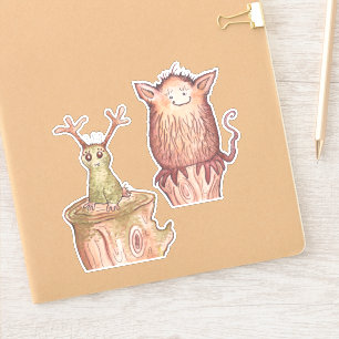Mossy Forest Critters Vinyl Stickers