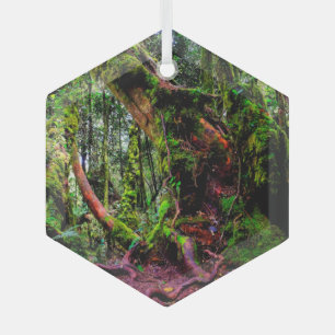 Mossy Forest Glass Tree Decoration