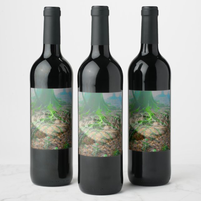 Mossy Frog Wine Label (Bottles)