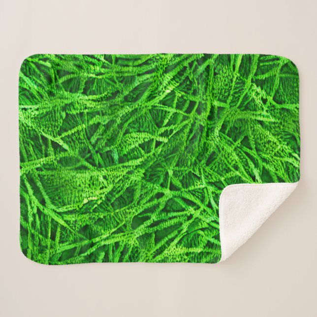 Mossy Grass  Sherpa Blanket (Front (Horizontal))