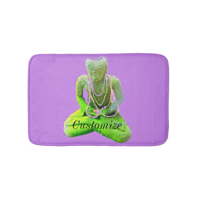 Mossy Green Buddha Meditating Thunder_Cove Bath Mat (Front)