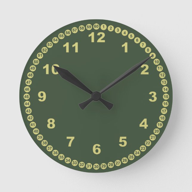 Mossy Green Wall Clock (Front)