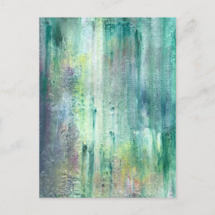 Mossy-Hand Painted Abstract Wabi Sabi Art Postcard