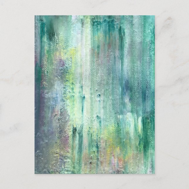 Mossy-Hand Painted Abstract Wabi Sabi Art Postcard (Front)