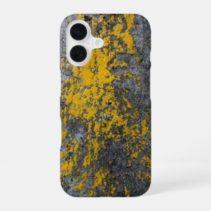 Mossy Stone Texture with Yellow Accents iPhone 16 Case