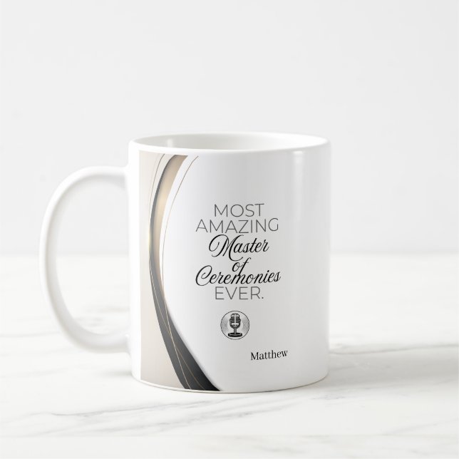 Most Amazing Master of Ceremonies Personalised Coffee Mug (Left)