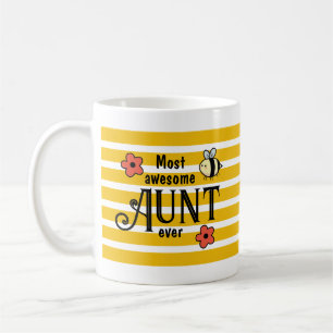 Most Awesome Aunt Ever Bees And Flowers Coffee Mug