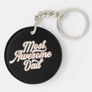 Most Awesome Dad Father's Day Keychain