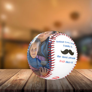 Most Awesome Dad Moustache Photo Father's Day Baseball
