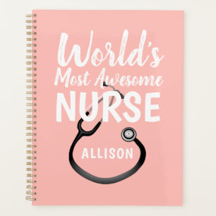 Most Awesome Nurse Pink Medical Personalised Planner