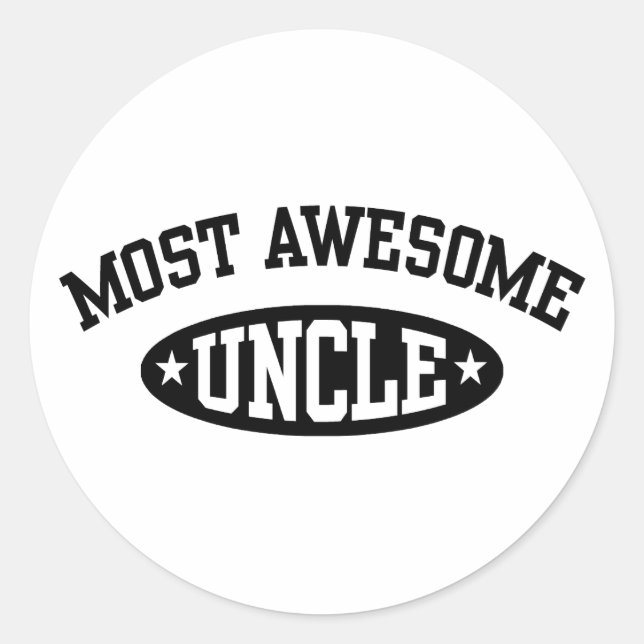 Most Awesome Uncle Classic Round Sticker (Front)