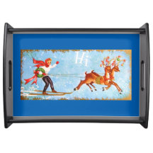 Most Beautiful Vintage Christmas Reinde & Girl