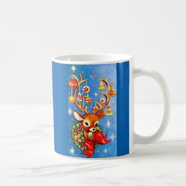 Most Beautiful Vintage Christmas Reindeer Coffee Mug (Right)