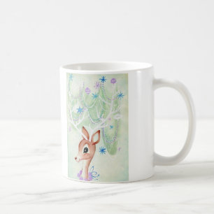 Most Beautiful Vintage Christmas Reindeer Coffee Mug
