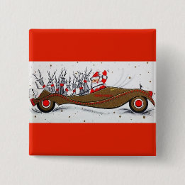 Most Beautiful Vintage Christmas Santa 15 Cm Square Badge