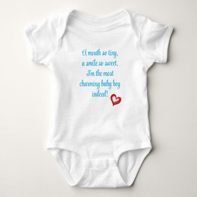 Most Charming Baby Boy Gift, Welcome Little One, Baby Bodysuit (Front)