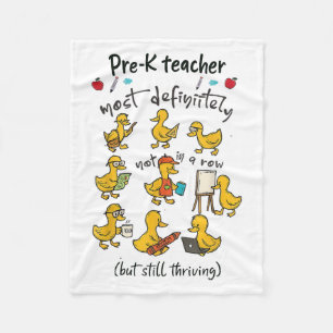 Most Definitely Not All In A Row Funny Duck Pre K Fleece Blanket