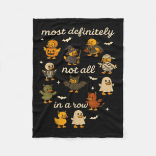 Most Definitely Not All In A Row Halloween Ducks M Fleece Blanket