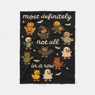 Most Definitely Not All In A Row Halloween Ducks M Fleece Blanket