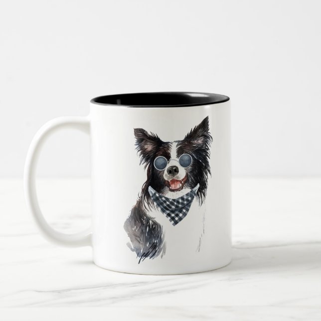 Most Delightful Border Collie Prop Two-Tone Coffee Mug (Left)