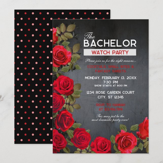 Most Dramatic Bachelor Watch Party Invitation (Front/Back)