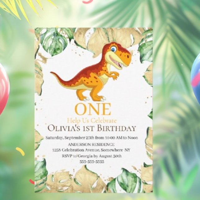 Most Epic 1ST Dino Party Invitation (Experience unforgettable moments with friends and family. Don’t miss out on the adventure )