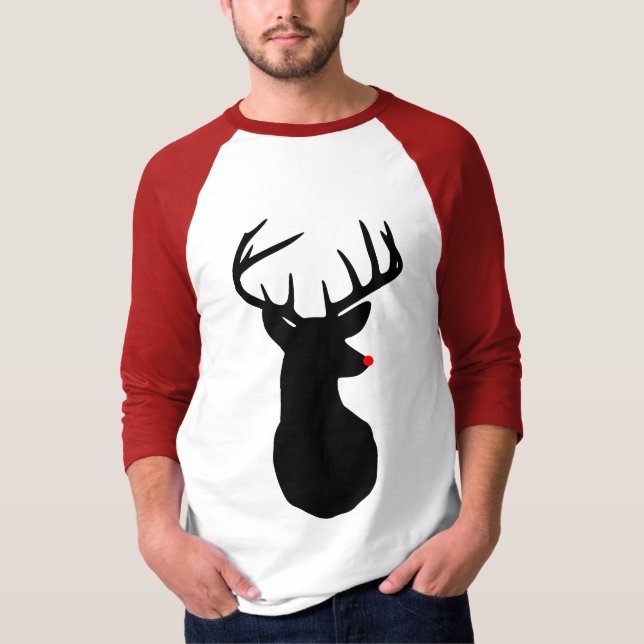 Most Famous Reindeer of All Mens Raglan T-Shirt (Front)