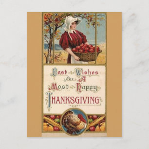 Most Happy Thanksgiving postcard