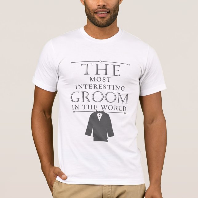 Most Interesting Groom Bachelor Tee, Grey T-Shirt (Front)